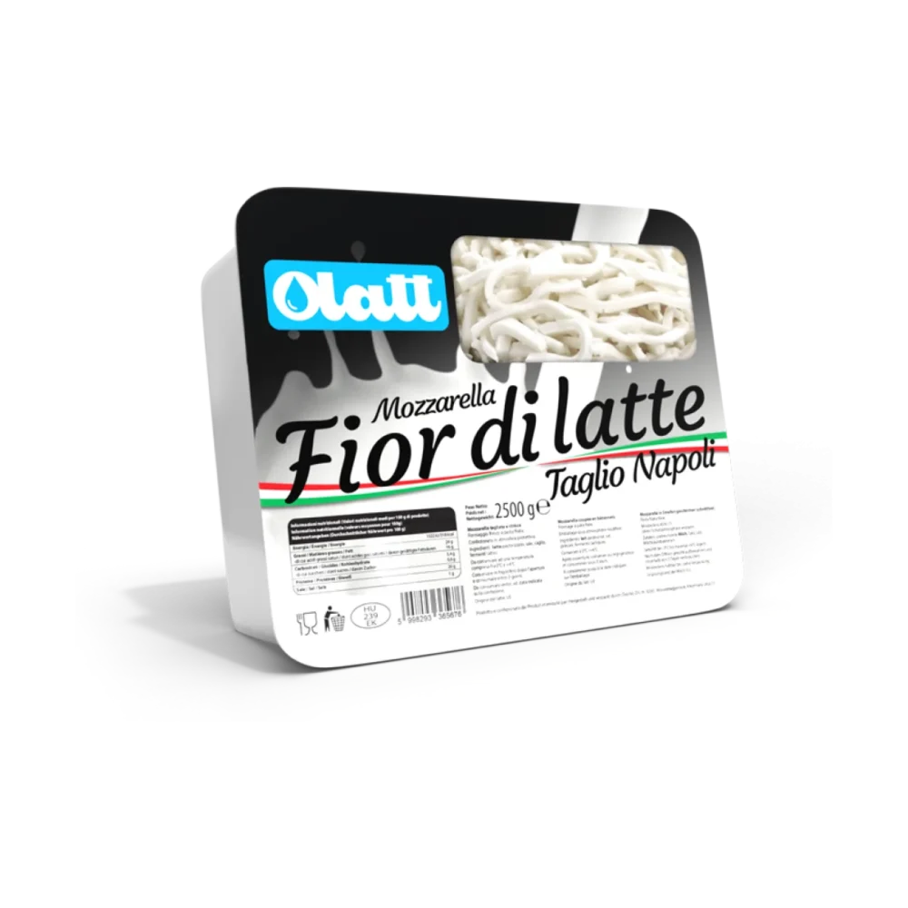 Mozzarella Fior di latte Taglio Napoli VASCHETTA 2,5 kg /Napoli Vág