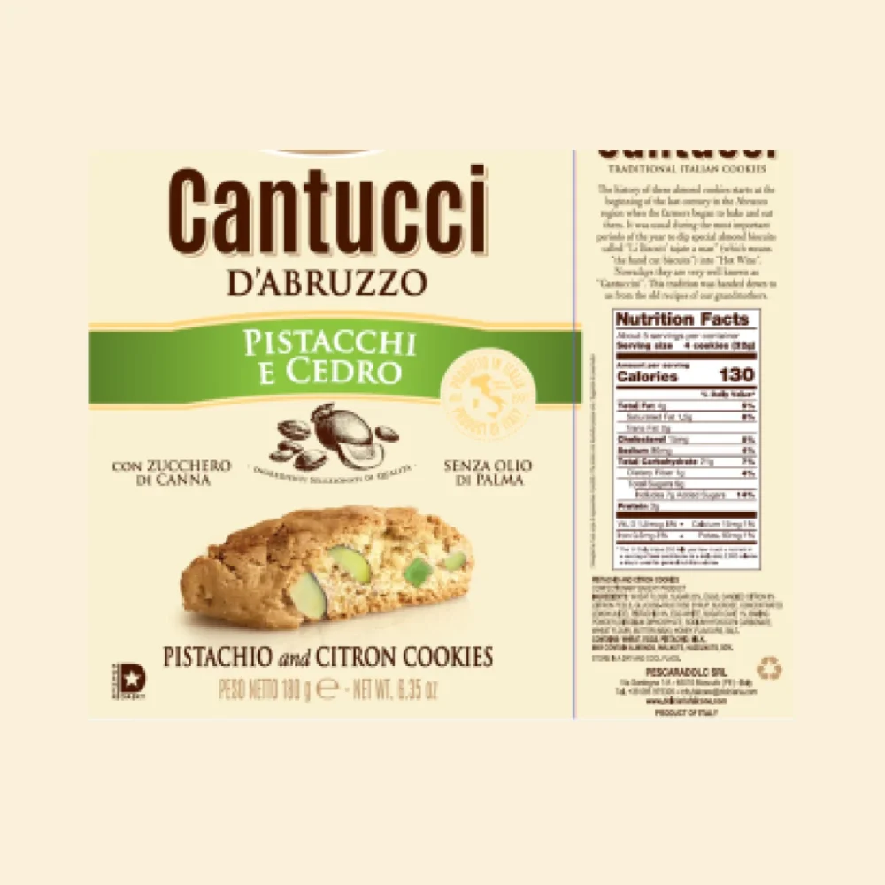 CANTUCCI D'ABRUZZO -Pistacchio&Cedro 180gr.