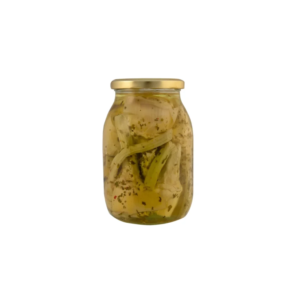 CARCIOFI CON GAMBO ALLA ROMANA IN OLIO DILILLO  950 gr. -/Római stílusú articsóka szárral olajban 1 kg