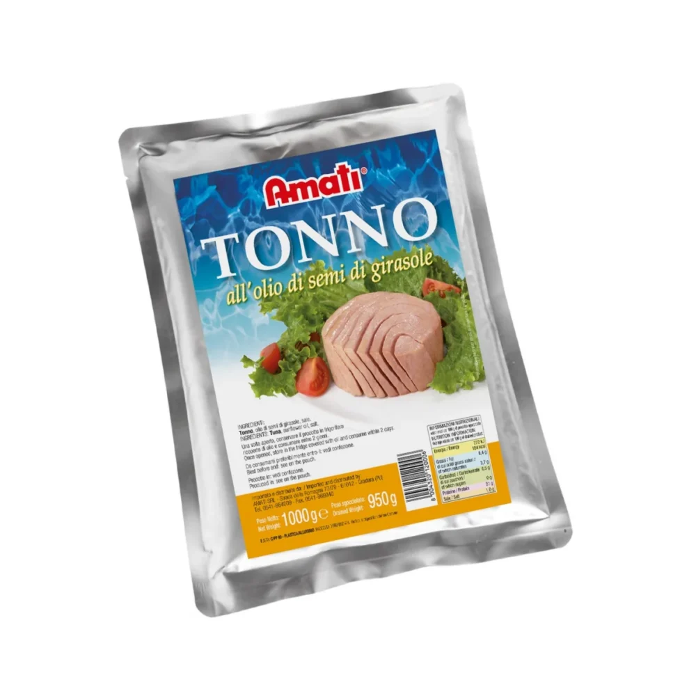 Tonno AMATI in olio di girasole busta 1 KG - Tonhal napraforgóolajban